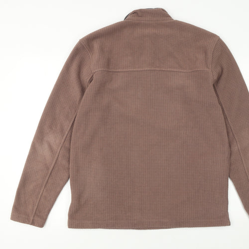 Gelert Mens Brown 1/4 Zip Fleece Pullover Sweatshirt Size M