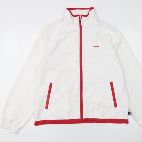 Starter Womens White Red Trim Track Jacket Size 16 Lightweight Sportswear