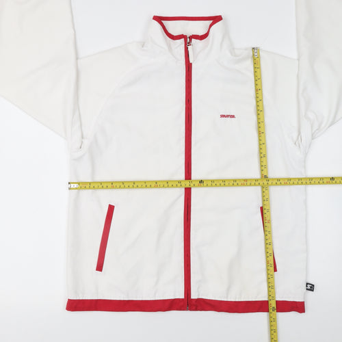 Starter Womens White Red Trim Track Jacket Size 16 Lightweight Sportswear
