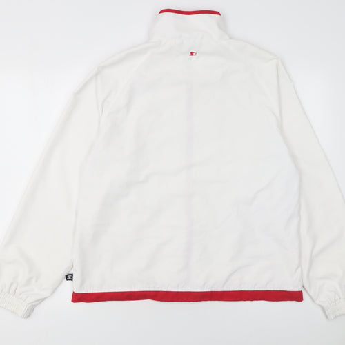 Starter Womens White Red Trim Track Jacket Size 16 Lightweight Sportswear