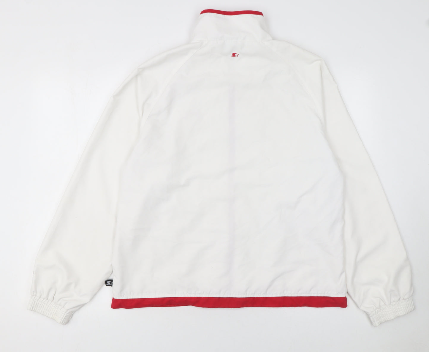 Starter Womens White Red Trim Track Jacket Size 16 Lightweight Sportswear