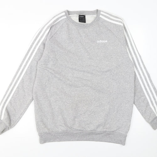 Adidas Womens Grey Crew Neck Sweatshirt XS Classic Logo Pullover