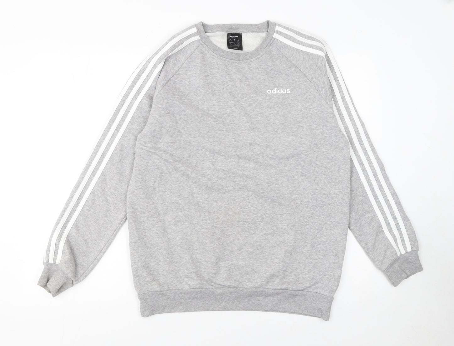 Adidas Womens Grey Crew Neck Sweatshirt XS Classic Logo Pullover