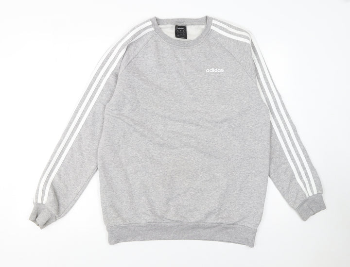 Adidas Womens Grey Crew Neck Sweatshirt XS Classic Logo Pullover