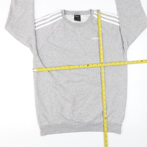 Adidas Womens Grey Crew Neck Sweatshirt XS Classic Logo Pullover