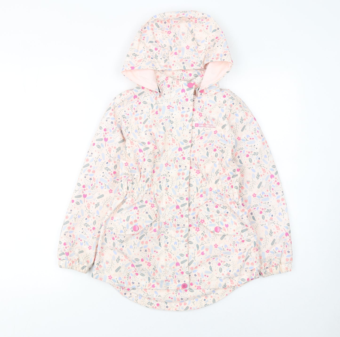 Mountain Warehouse Girls Multicoloured Floral Waterproof Hooded Rain Coat 7-8 Years