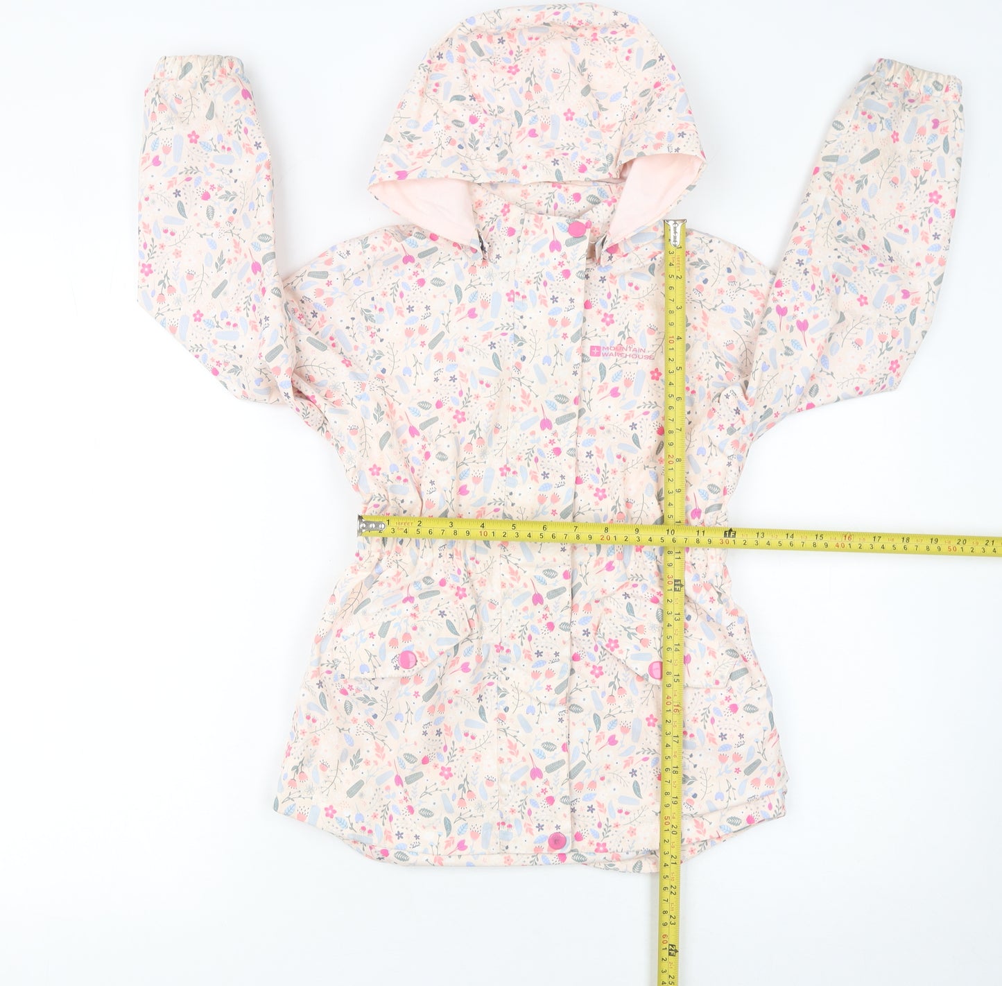 Mountain Warehouse Girls Multicoloured Floral Waterproof Hooded Rain Coat 7-8 Years