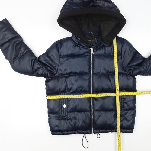 Next Women's Blue Hooded Puffer Jacket Size 8 Regular Fit