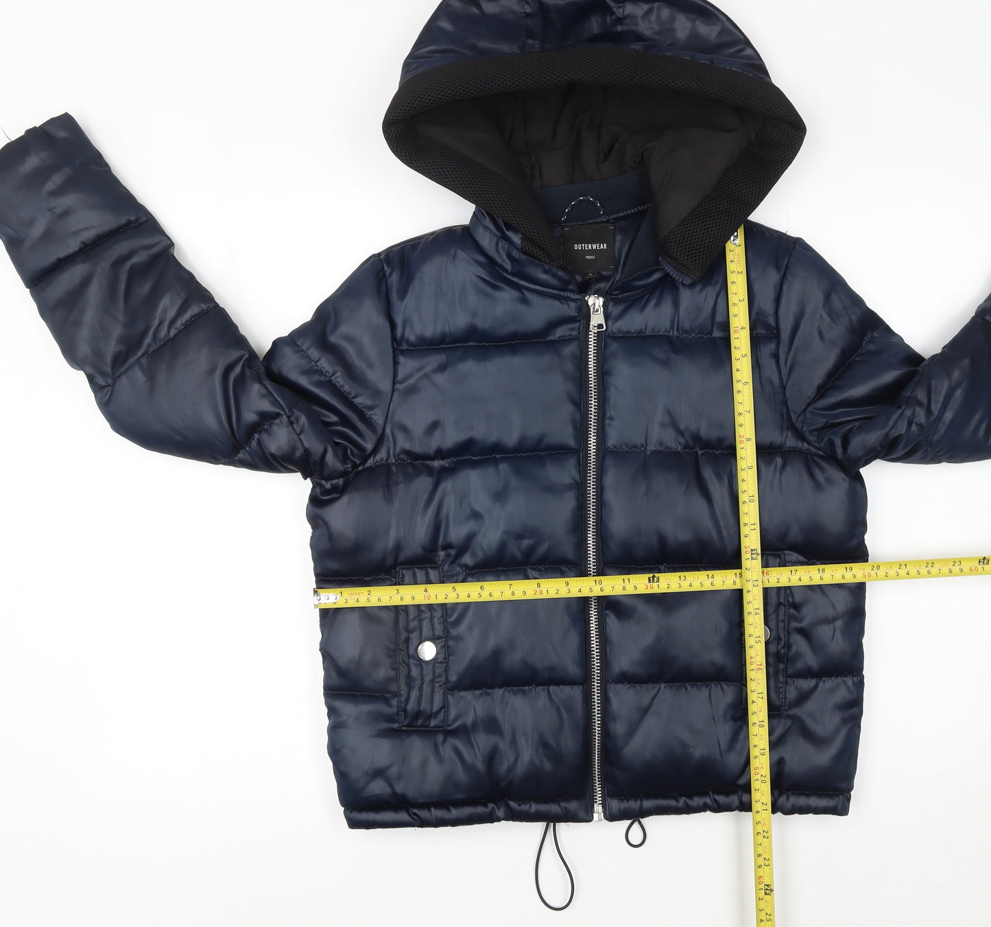 Next Women's Blue Hooded Puffer Jacket Size 8 Regular Fit