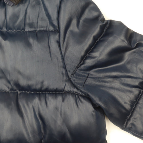 Next Women's Blue Hooded Puffer Jacket Size 8 Regular Fit