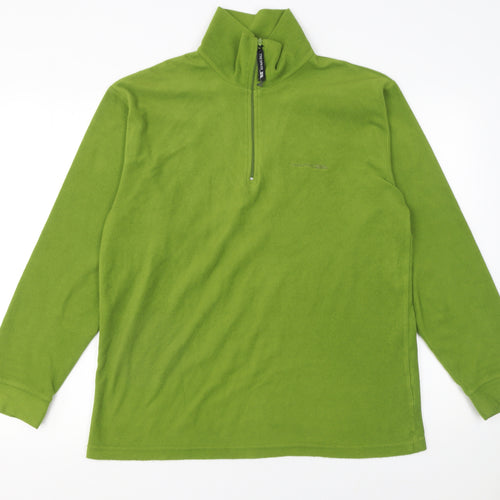 Trespass Men's Green Fleece 1/4 Zip Pullover Sweatshirt Size M