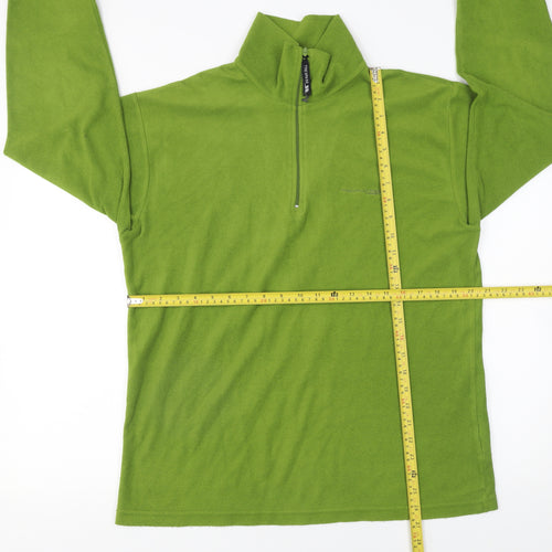 Trespass Men's Green Fleece 1/4 Zip Pullover Sweatshirt Size M