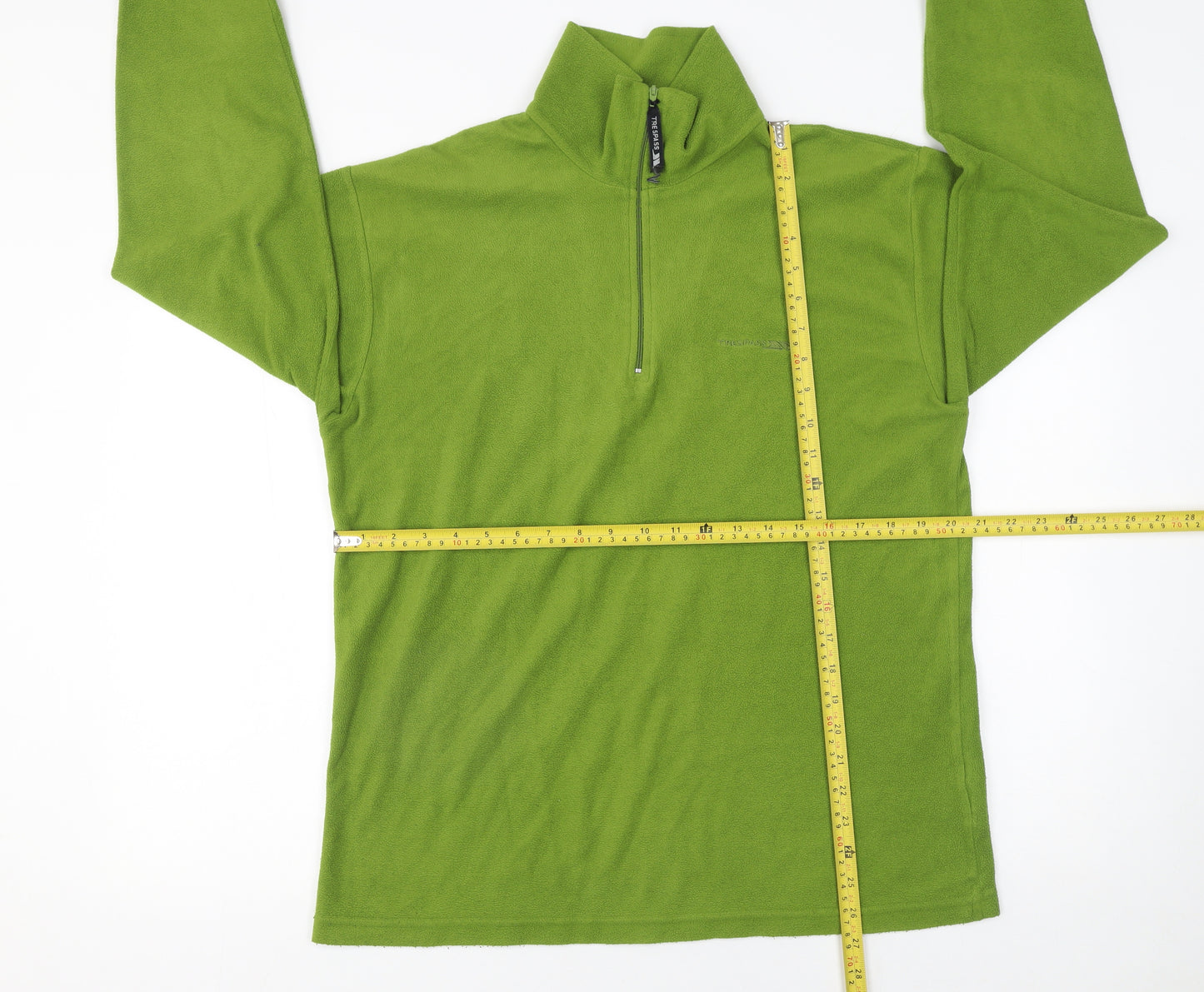 Trespass Men's Green Fleece 1/4 Zip Pullover Sweatshirt Size M