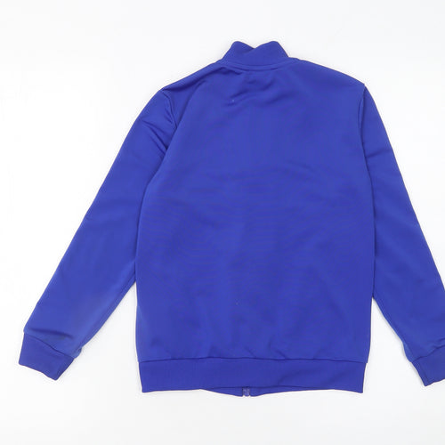 Adidas Boys Blue Track Jacket 10 Years Full Zip Colourblock Activewear