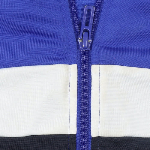 Adidas Boys Blue Track Jacket 10 Years Full Zip Colourblock Activewear