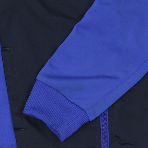Adidas Boys Blue Track Jacket 10 Years Full Zip Colourblock Activewear