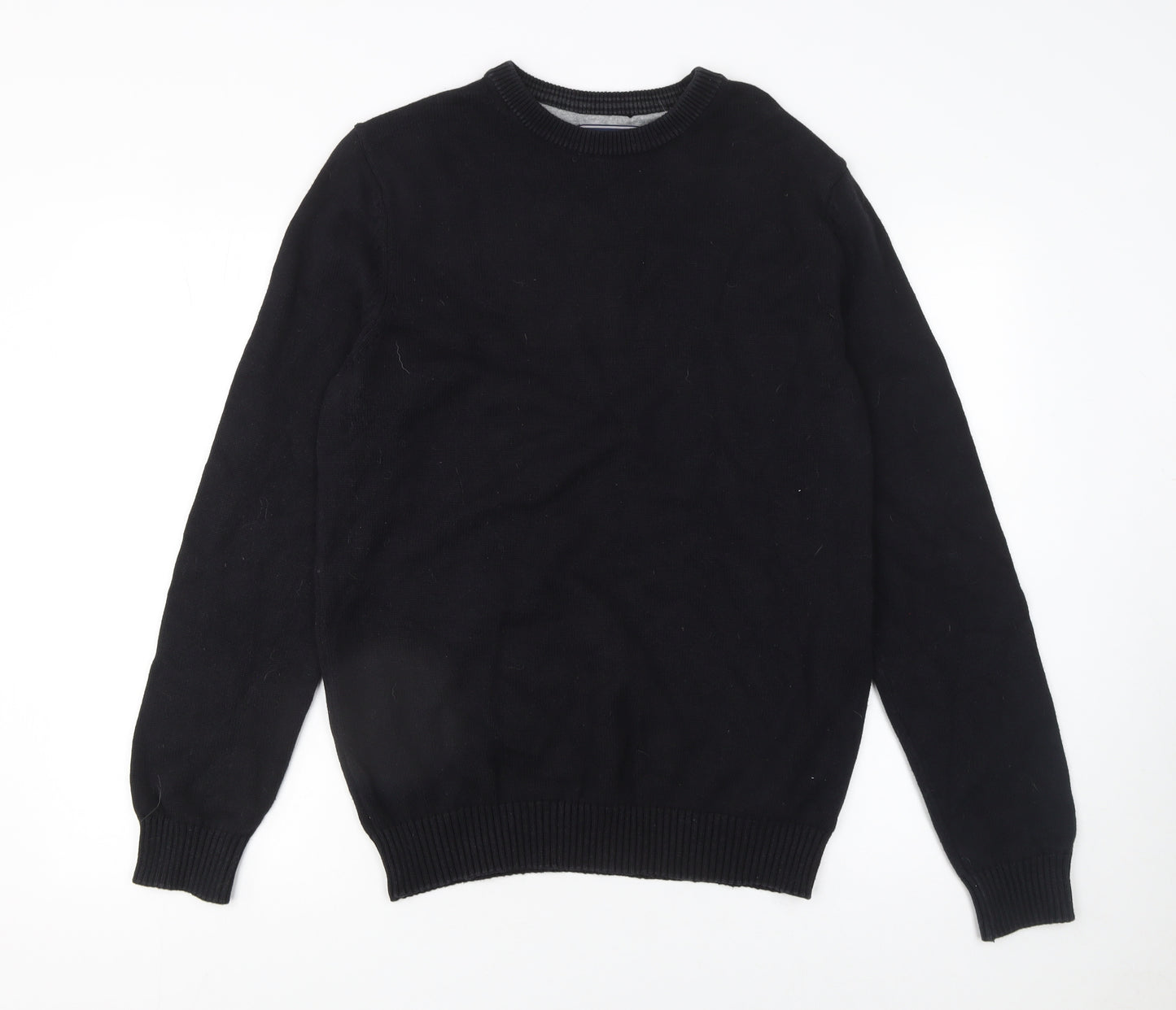 Maine New England Mens Black Cotton Crew Neck Jumper Medium