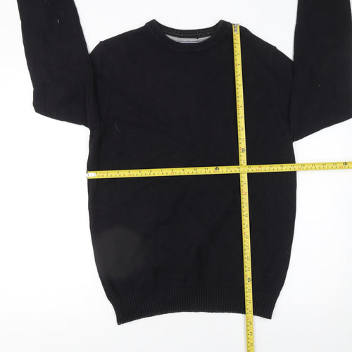 Maine New England Mens Black Cotton Crew Neck Jumper Medium