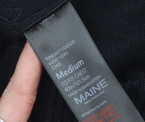 Maine New England Mens Black Cotton Crew Neck Jumper Medium