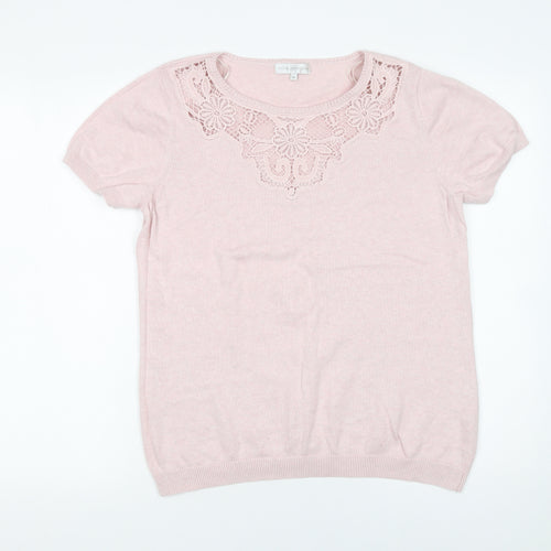 Rocha John Rocha Women Pink Cotton Short Sleeve Jumper Size 16