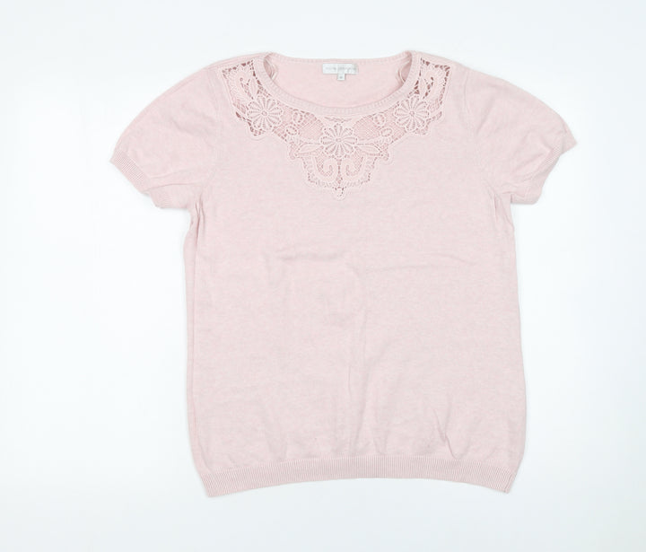 Rocha John Rocha Women Pink Cotton Short Sleeve Jumper Size 16