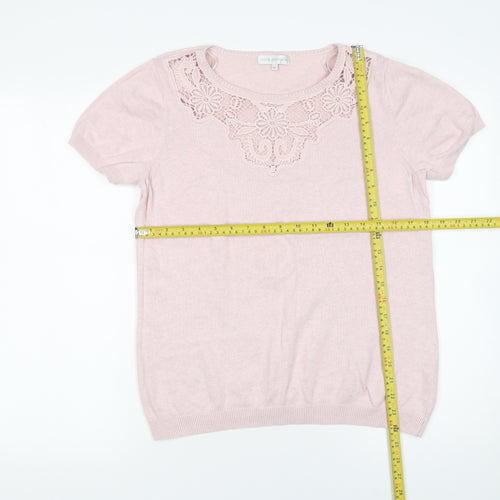 Rocha John Rocha Women Pink Cotton Short Sleeve Jumper Size 16