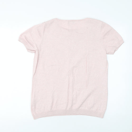 Rocha John Rocha Women Pink Cotton Short Sleeve Jumper Size 16