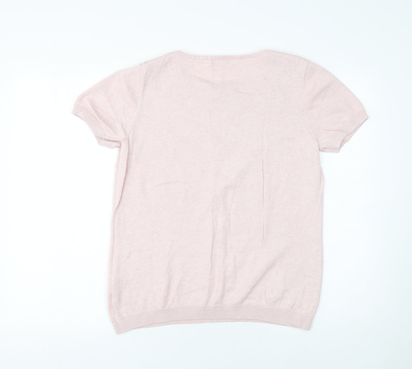 Rocha John Rocha Women Pink Cotton Short Sleeve Jumper Size 16