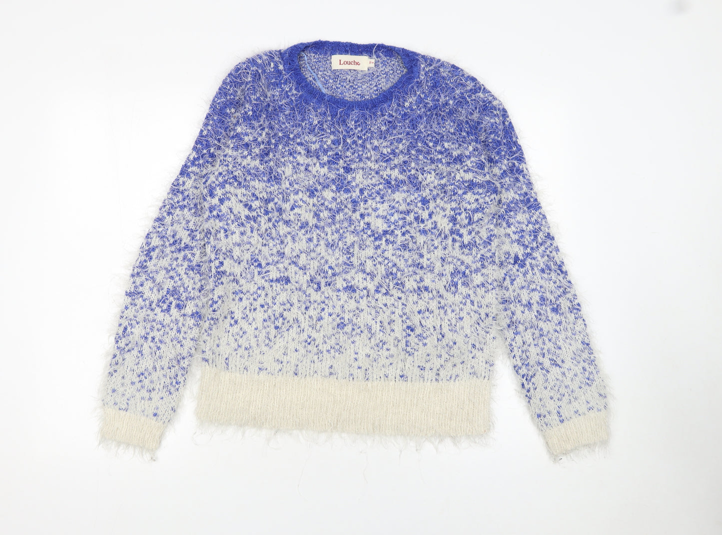Louche Women’s Blue Crew Neck Chunky Knit Jumper Size 10