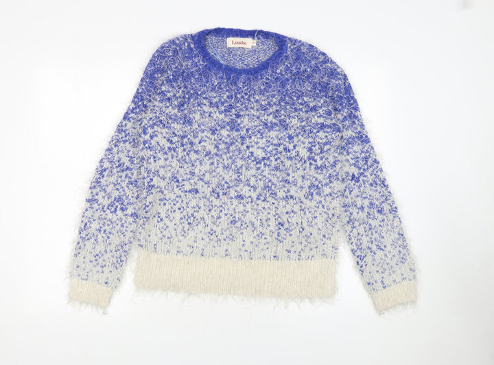 Louche Women’s Blue Crew Neck Chunky Knit Jumper Size 10