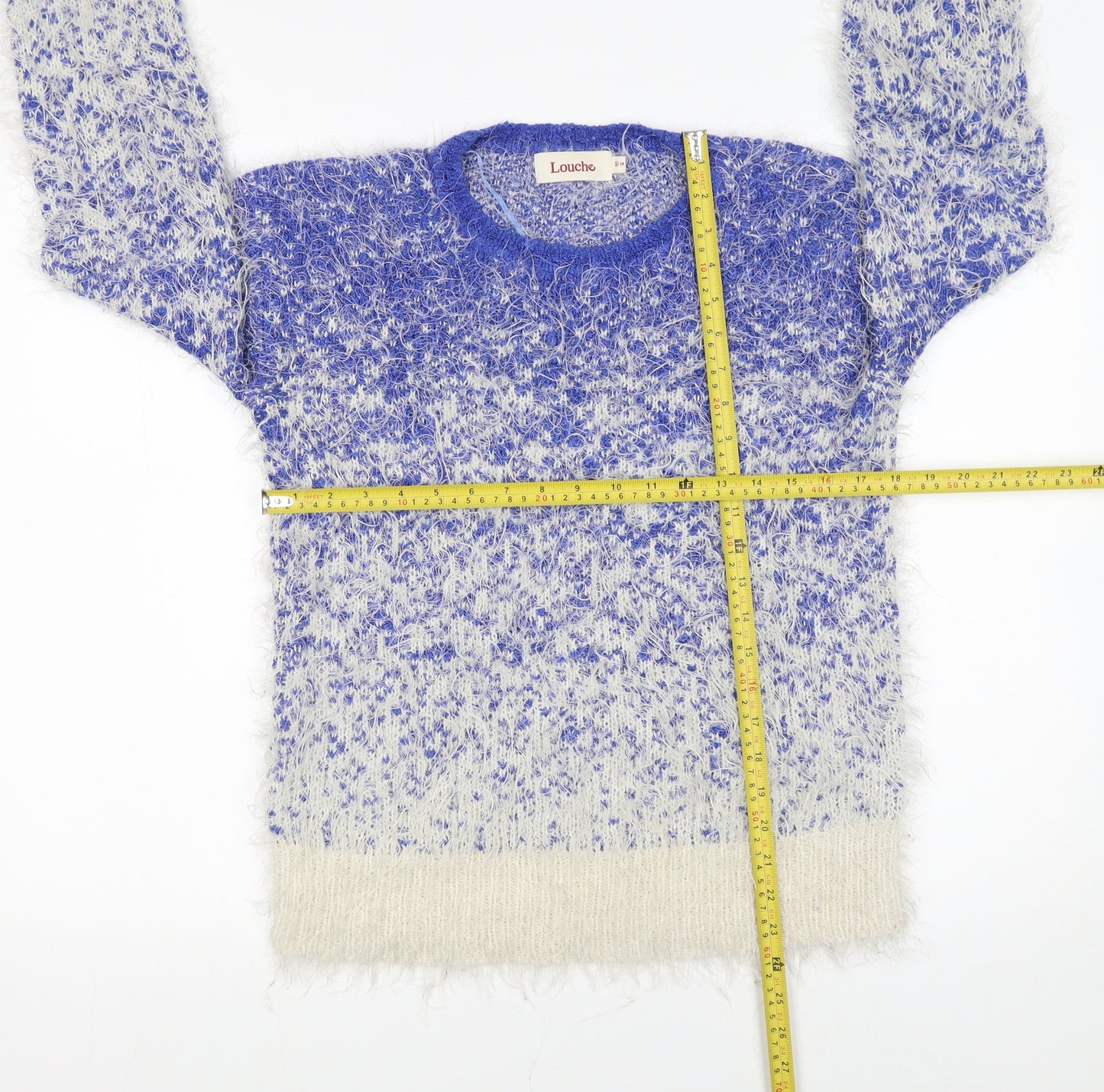 Louche Women’s Blue Crew Neck Chunky Knit Jumper Size 10