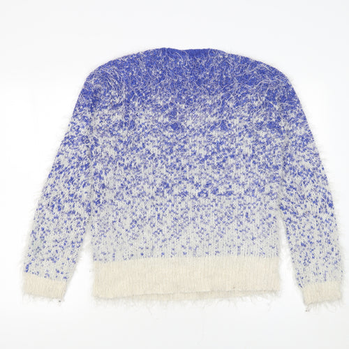 Louche Women’s Blue Crew Neck Chunky Knit Jumper Size 10