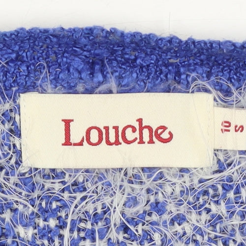 Louche Women’s Blue Crew Neck Chunky Knit Jumper Size 10