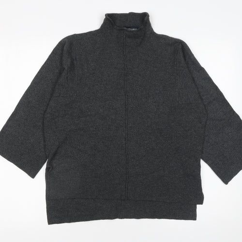French Connection Women’s Grey XS Mock Neck Zip Knit Jumper