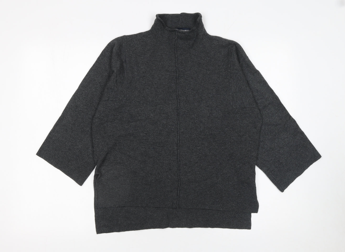 French Connection Women’s Grey XS Mock Neck Zip Knit Jumper