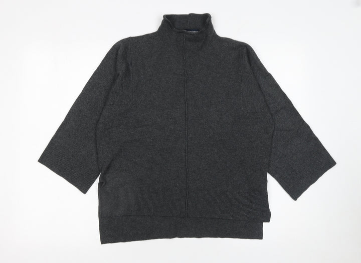 French Connection Women’s Grey XS Mock Neck Zip Knit Jumper