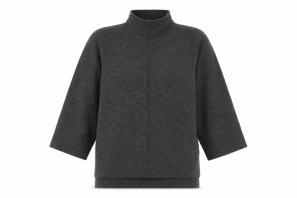 French Connection Women’s Grey XS Mock Neck Zip Knit Jumper