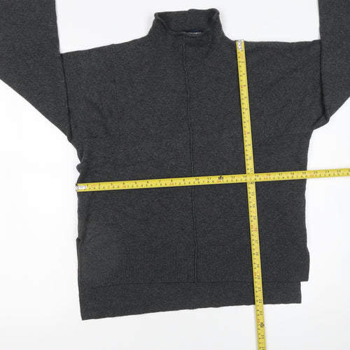 French Connection Women’s Grey XS Mock Neck Zip Knit Jumper