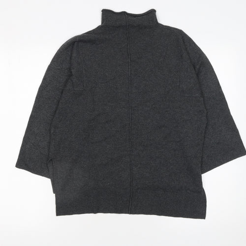 French Connection Women’s Grey XS Mock Neck Zip Knit Jumper