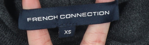 French Connection Women’s Grey XS Mock Neck Zip Knit Jumper