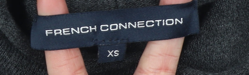 French Connection Women’s Grey XS Mock Neck Zip Knit Jumper