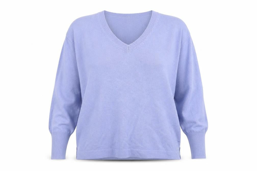 Marks and Spencer Women’s Blue V-Neck Knit Jumper Size S