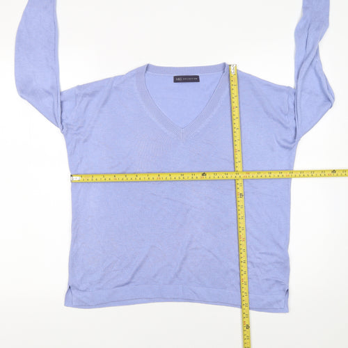 Marks and Spencer Women’s Blue V-Neck Knit Jumper Size S