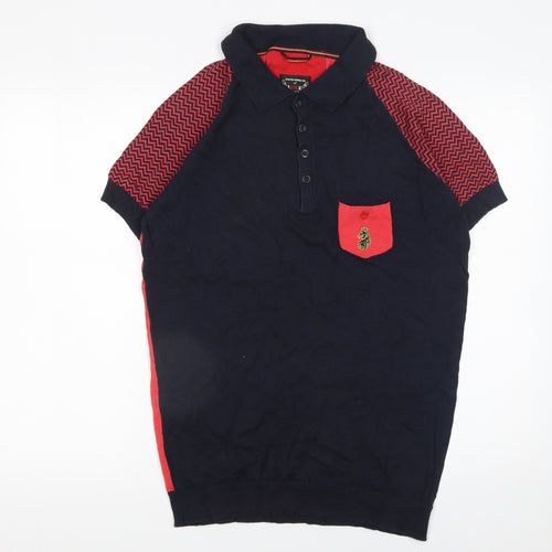 Luke Mens Multicoloured Polo Shirt L Short Sleeve Cotton