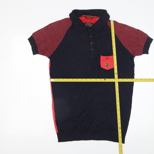 Luke Mens Multicoloured Polo Shirt L Short Sleeve Cotton