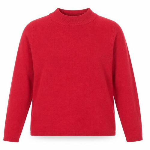 Marks and Spencer Womens Red Mock Neck Jumper Size 14 Acrylic Knit