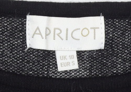 Apricot Women’s Black Check Fit & Flare Knit Dress Size 10