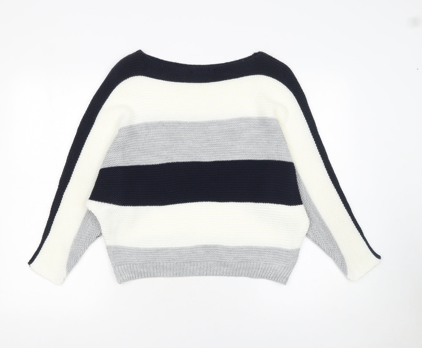 Quiz Women’s Multicoloured Striped Chunky Knit Boat Neck Jumper Size S