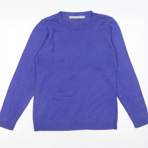 EWM Women’s Purple Cotton Crew Neck Jumper Size S 10-12