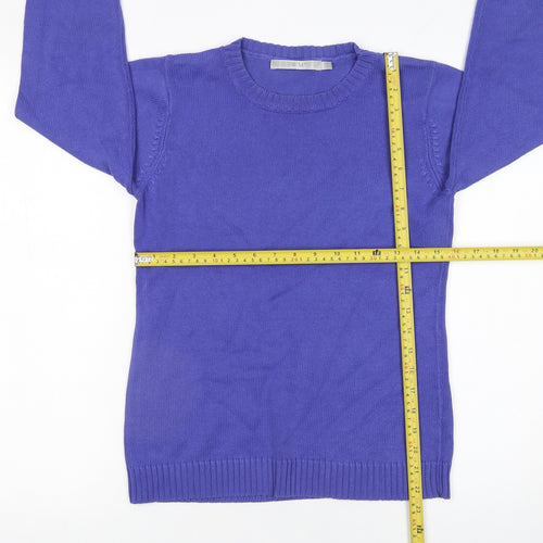 EWM Women’s Purple Cotton Crew Neck Jumper Size S 10-12